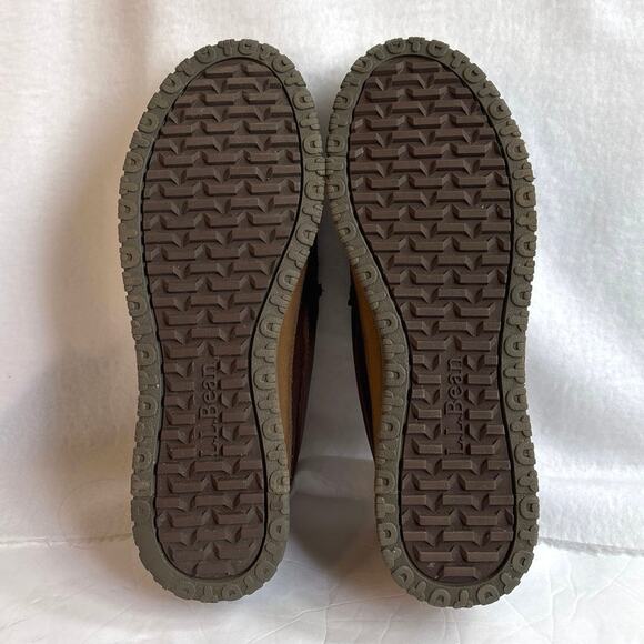 LL Bean All Week Moc Slippers Brown Leather Fur Lined Slip On Shoe Mens Sz 10 - Picture 7 of 9